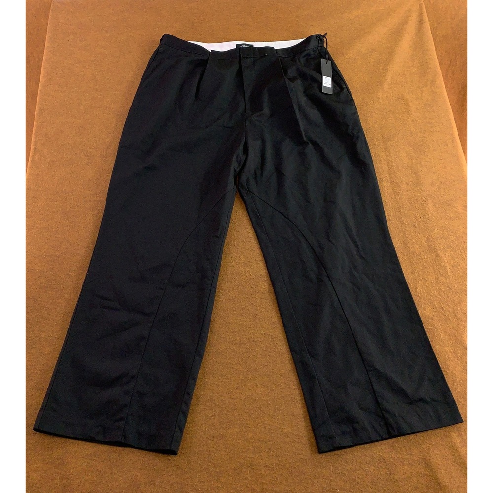 Fashion Nova Men 40 Black Wide Leg Max Pleat Cuffed Trouser NWT